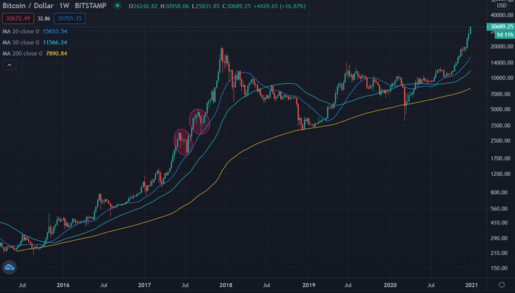 Bitcon chart 02012021 log 5 Jahre