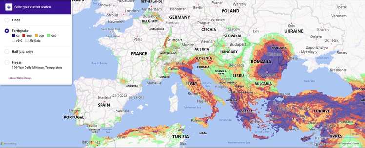 Erdbeben Wahrscheinlichkeit Karte Europa