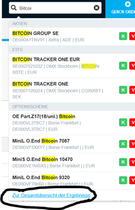 Suche Bitcoin Produkte