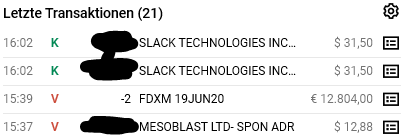 Trades in Slack MESO Short FDXM